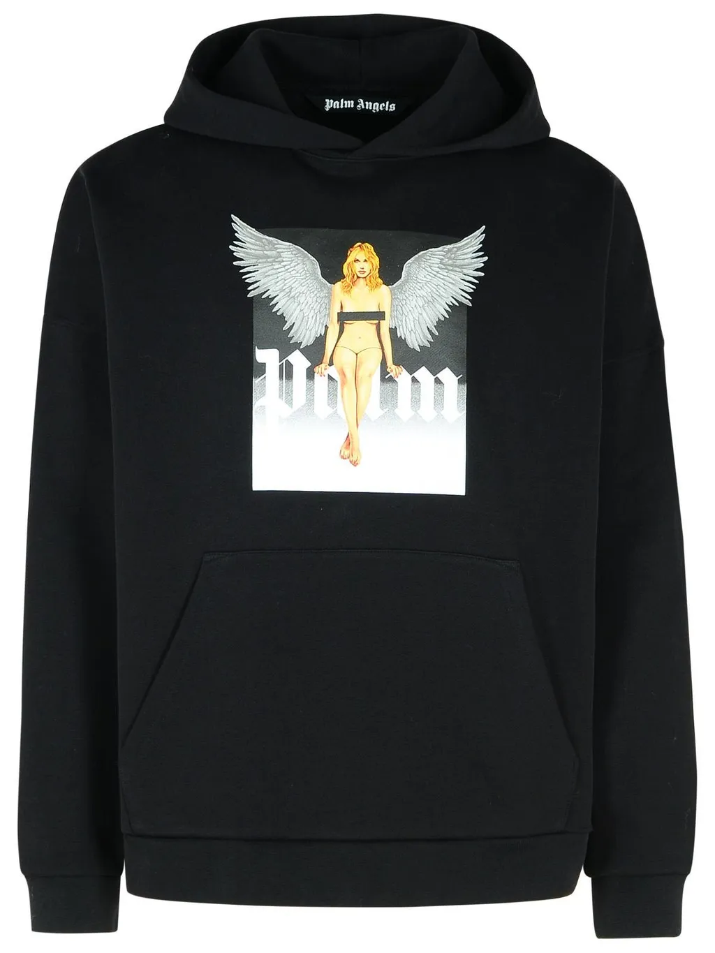 Palm Angels Crystal Pin-Up Long-Sleeved Hoodie