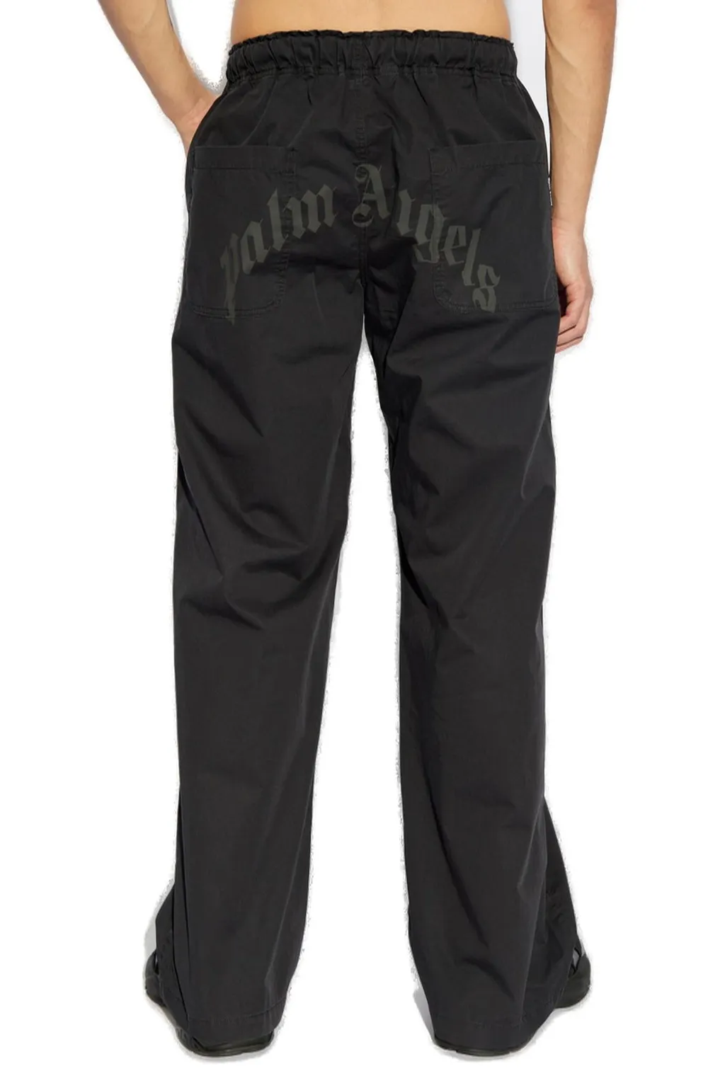 Palm Angels Logo Printed Drawstring Trousers