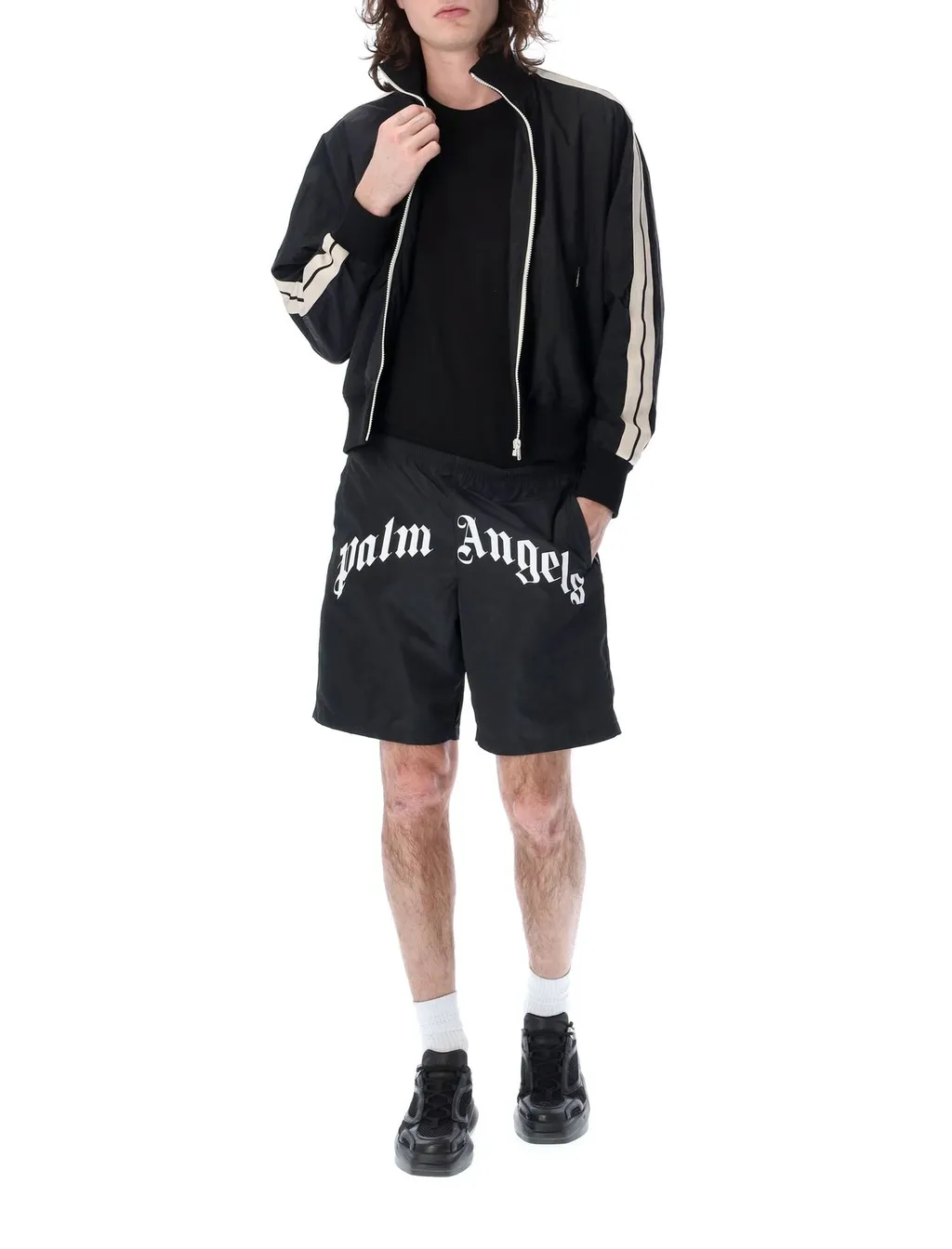 Palm Angels Logo Printed Long-Sleeved Jacket