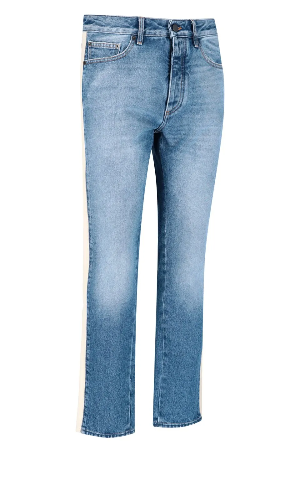 Palm Angels Logo Patch Straight Leg Jeans