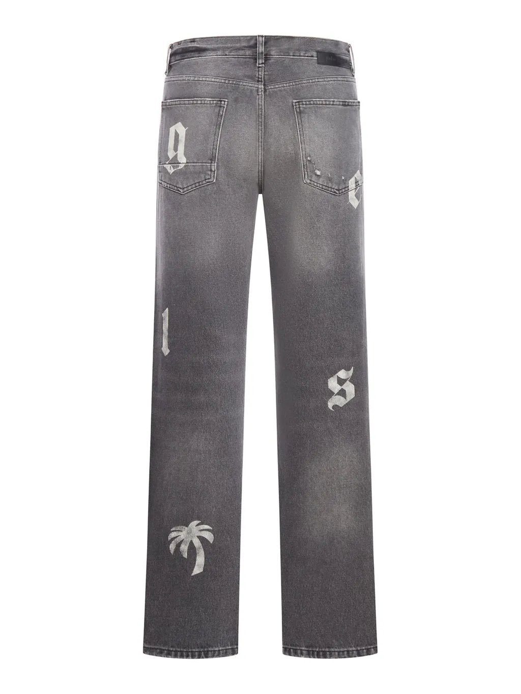 Palm Angels Logo Printed Straight Leg Jeans