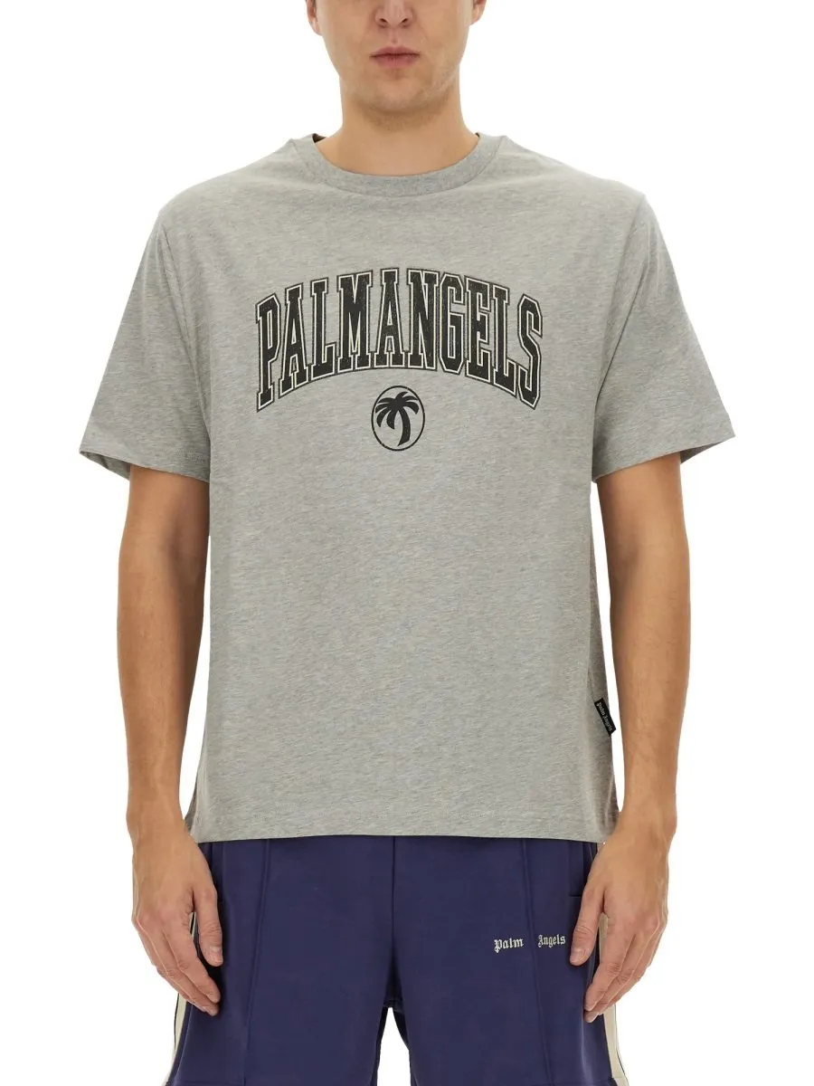 Palm Angels Logo Printed Crewneck T-Shirt