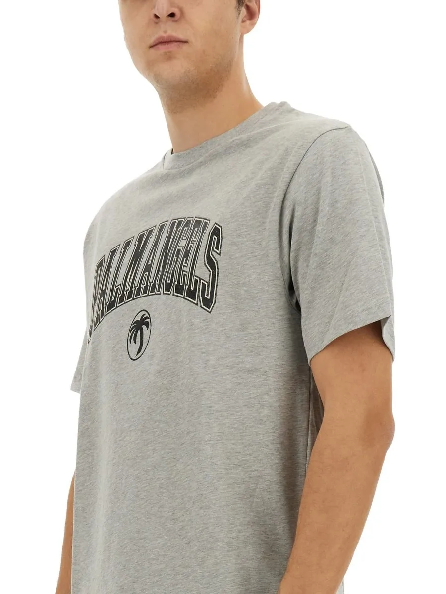 Palm Angels Logo Printed Crewneck T-Shirt