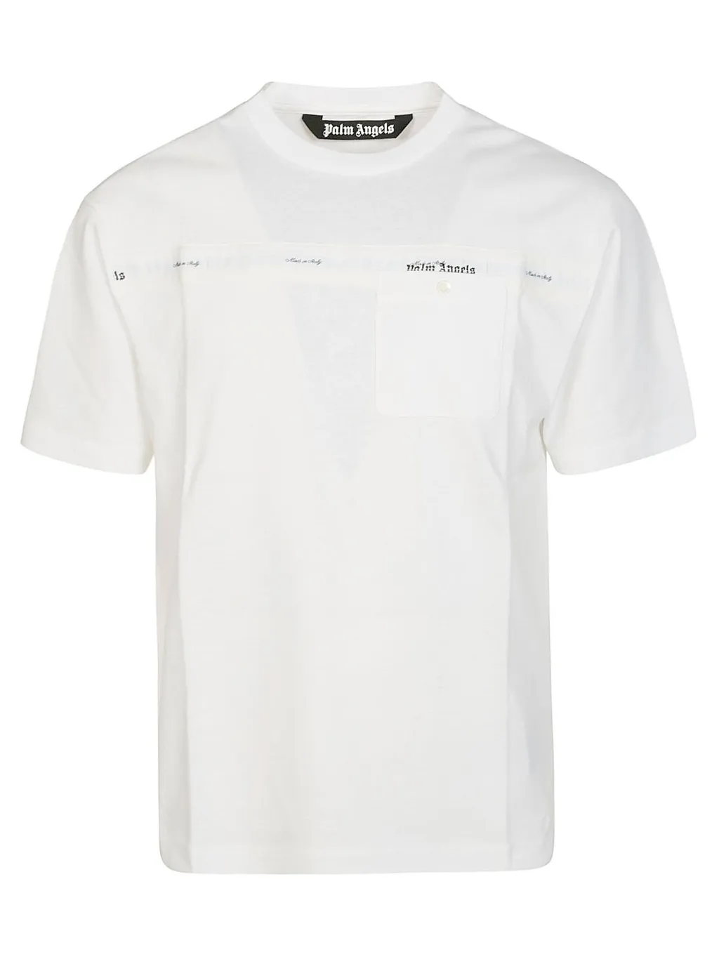 Palm Angels Logo-Tape Detailed Crewneck T-Shirt