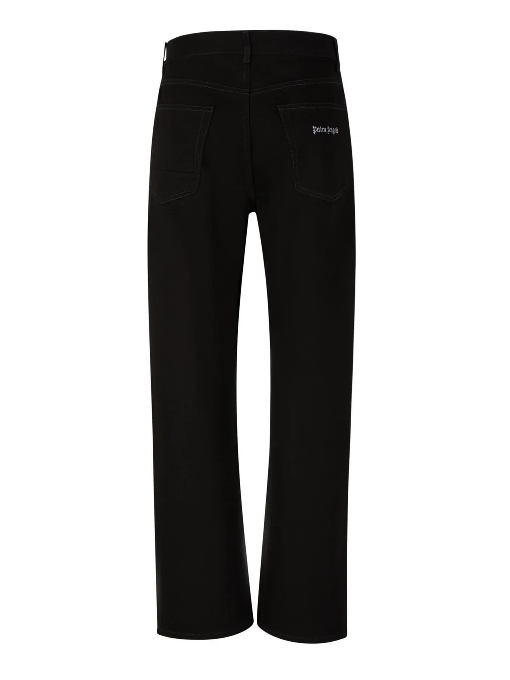 Palm Angels Logo Embroidered Straight Leg Jeans