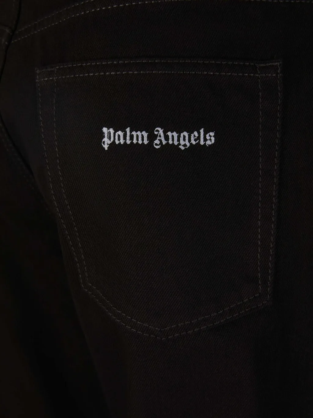 Palm Angels Logo Embroidered Straight Leg Jeans
