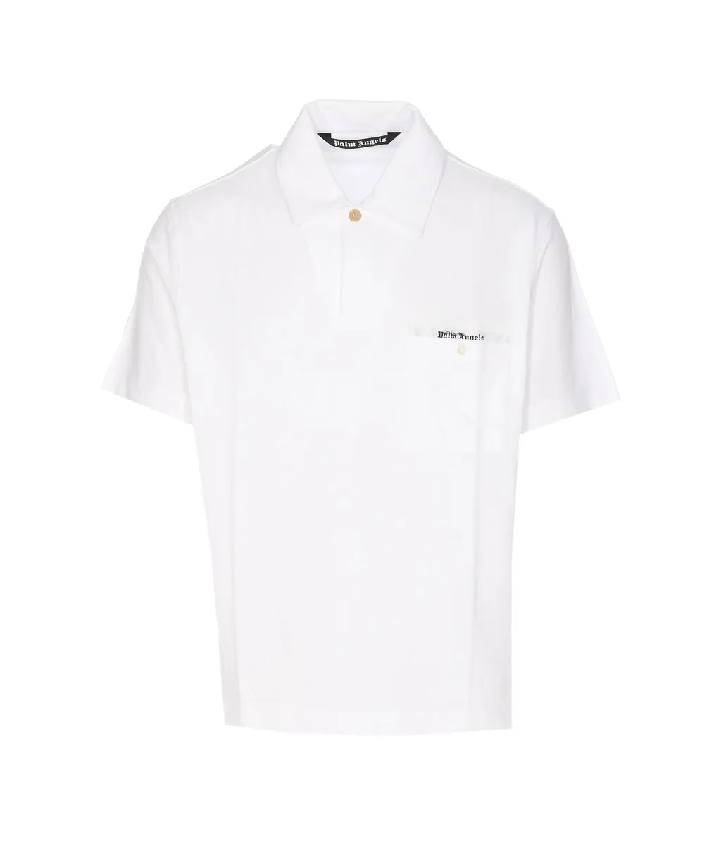 Palm Angels Sartorial Tape Logo Detailed Polo Shirt