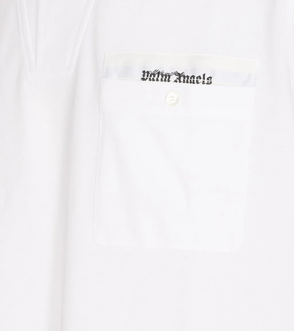 Palm Angels Sartorial Tape Logo Detailed Polo Shirt