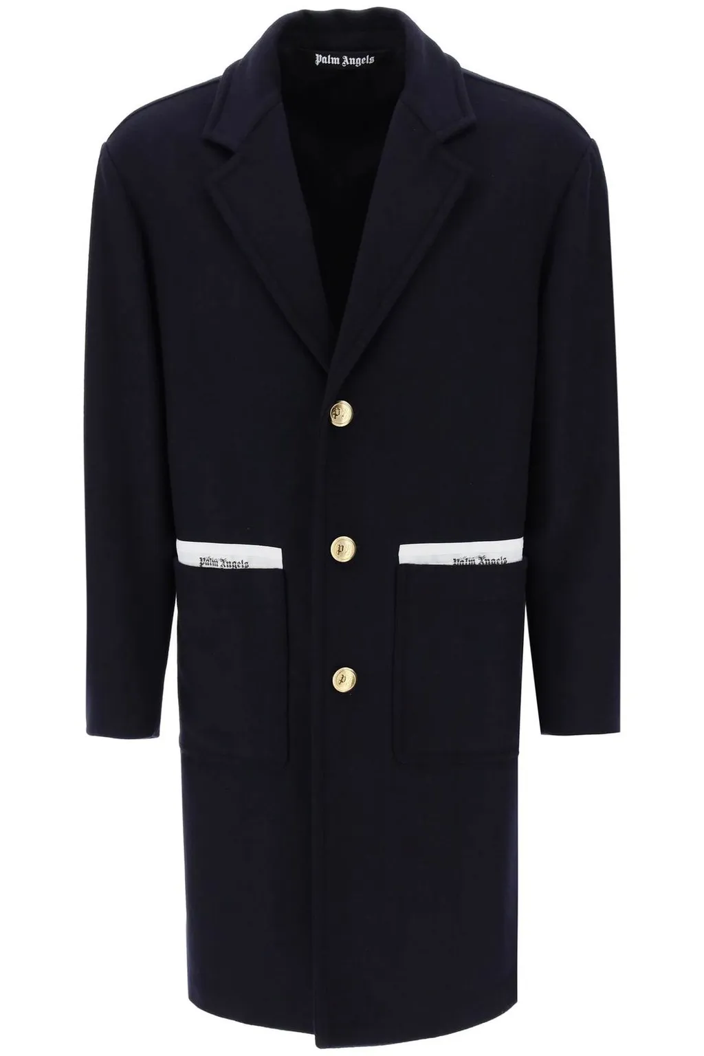 Palm Angels Single-Breasted Mid-Length Coat
