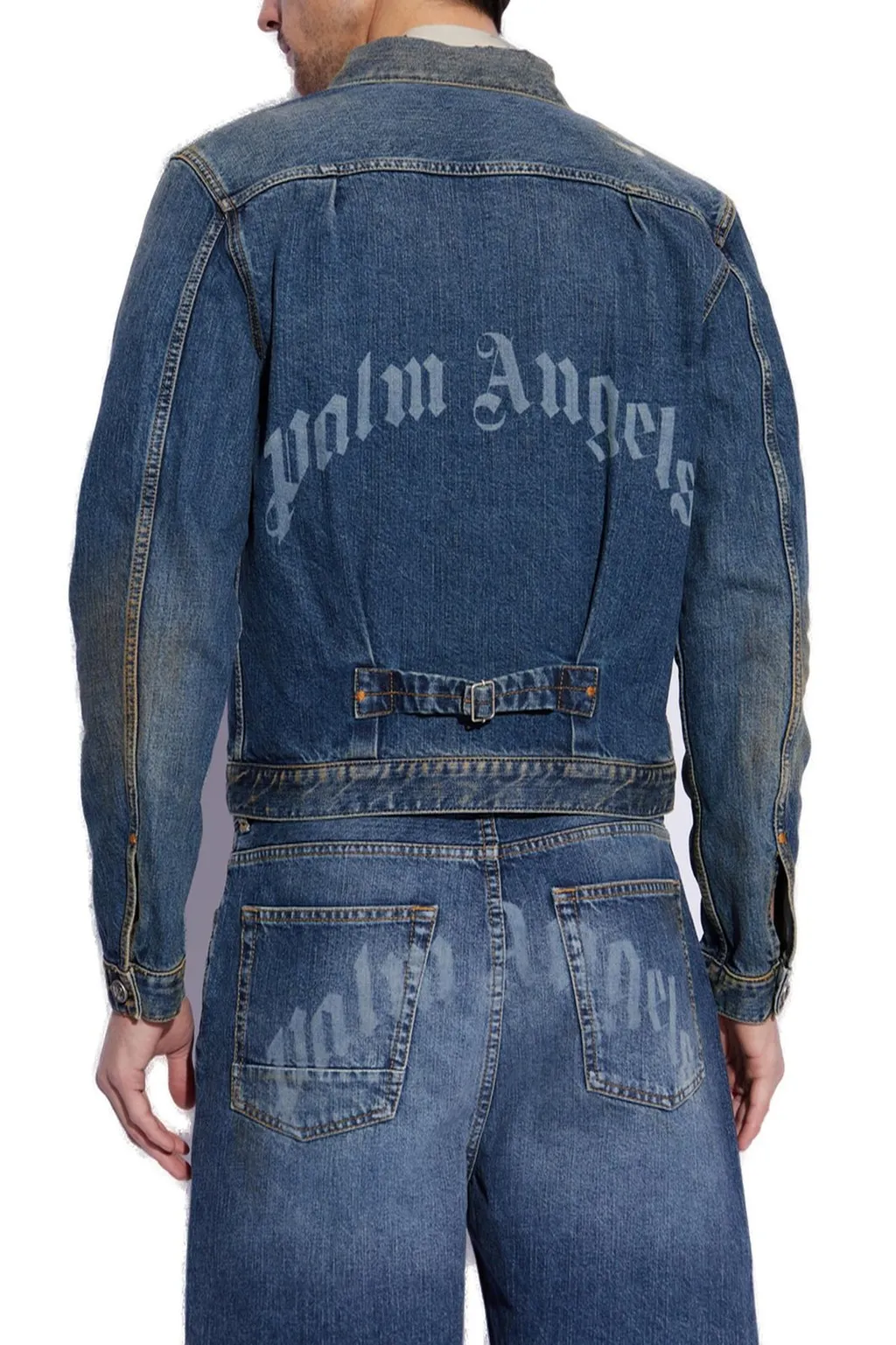 Palm Angels Vintage Effect Denim Jacket