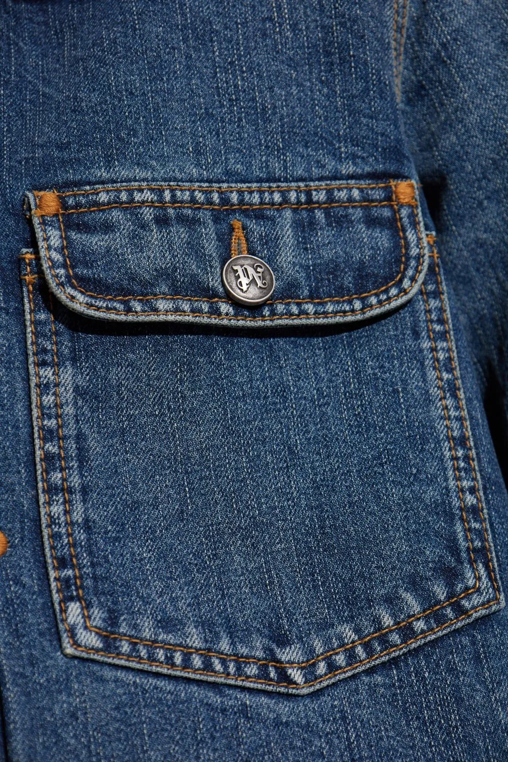 Palm Angels Vintage Effect Denim Jacket
