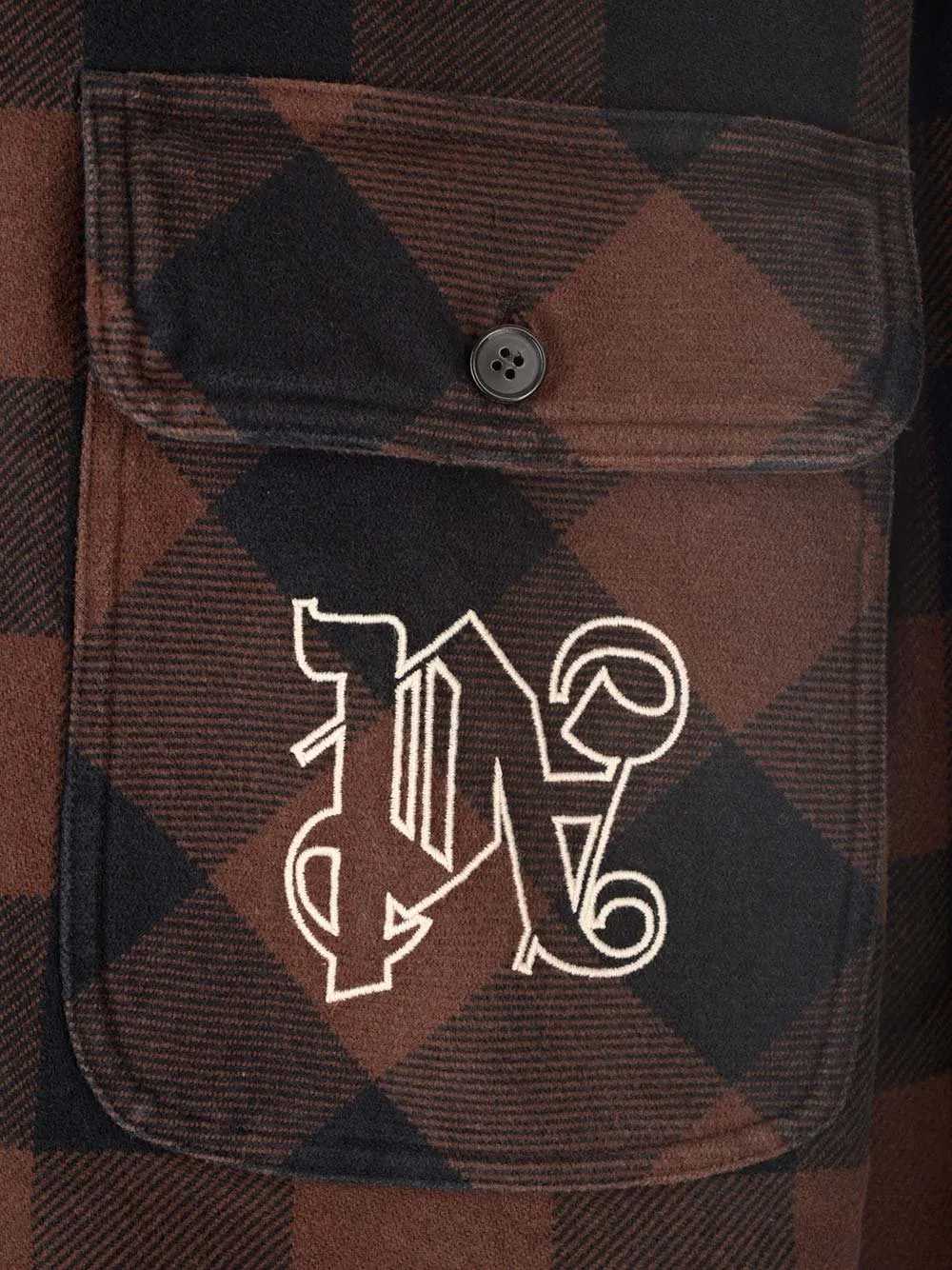 Palm Angels Pa Monogram Embroidered Checked Shirt