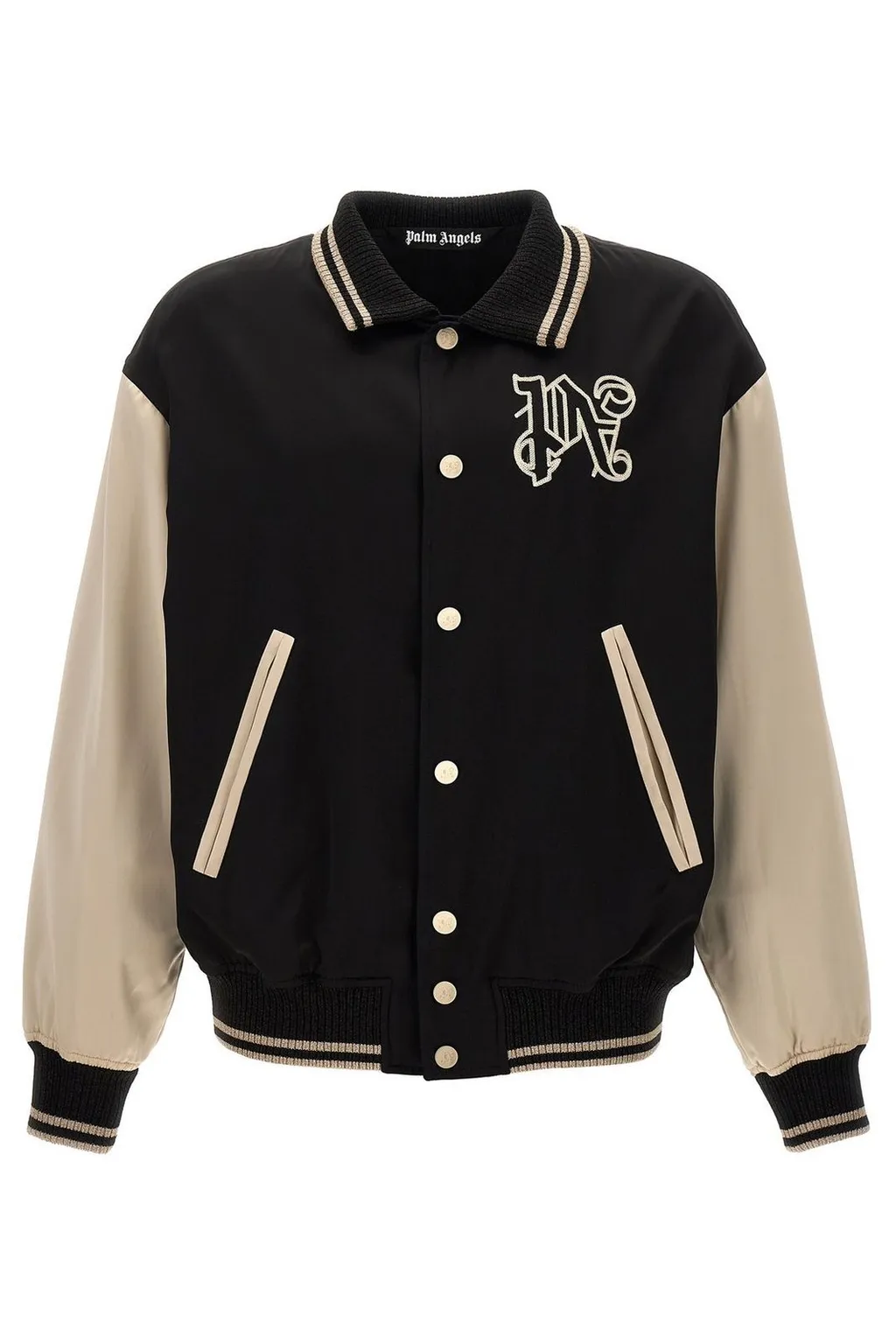 Palm Angels Buttoned Long-Sleeved Bomber Jacket