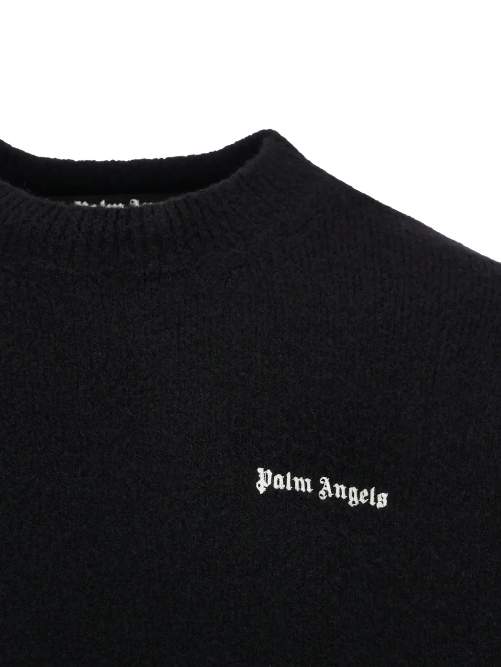 Palm Angels Logo Embroidered Knitted Jumper