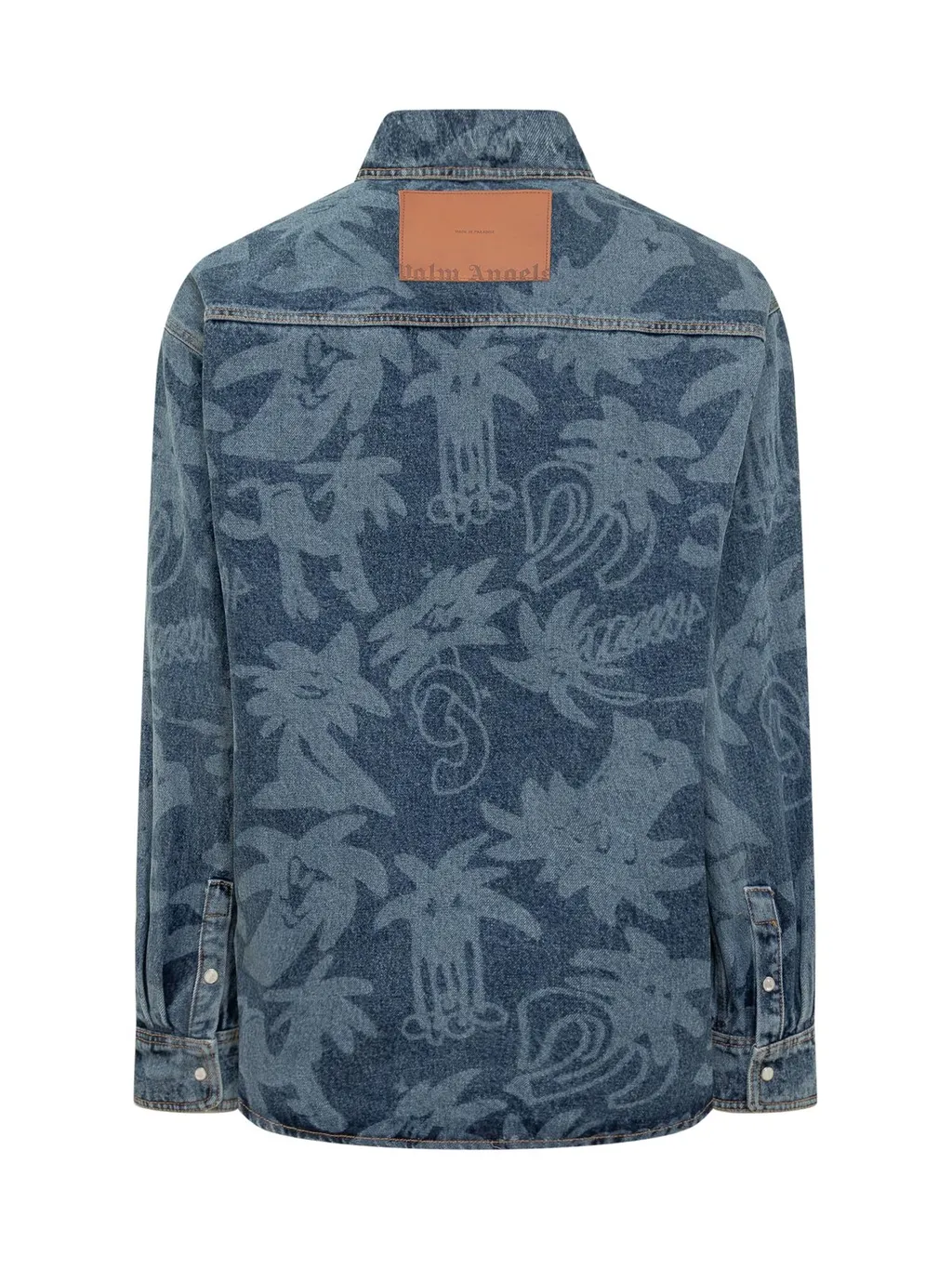 Palm Angels Palmity Button-Up Denim Shirt