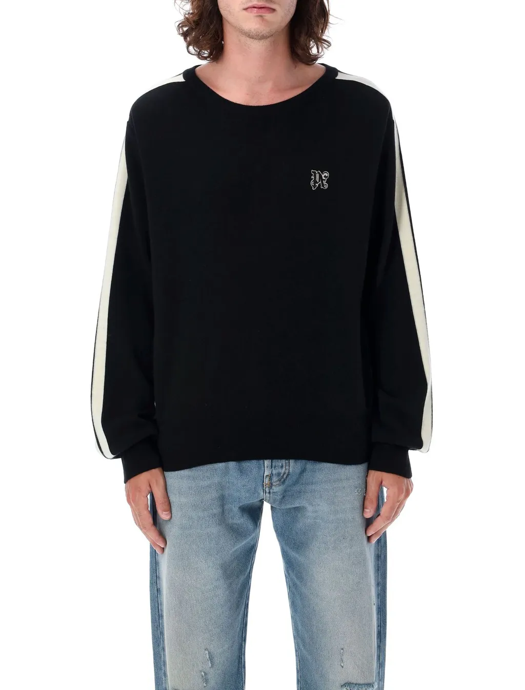 Palm Angels Monogram Embroidered Knitted Jumper