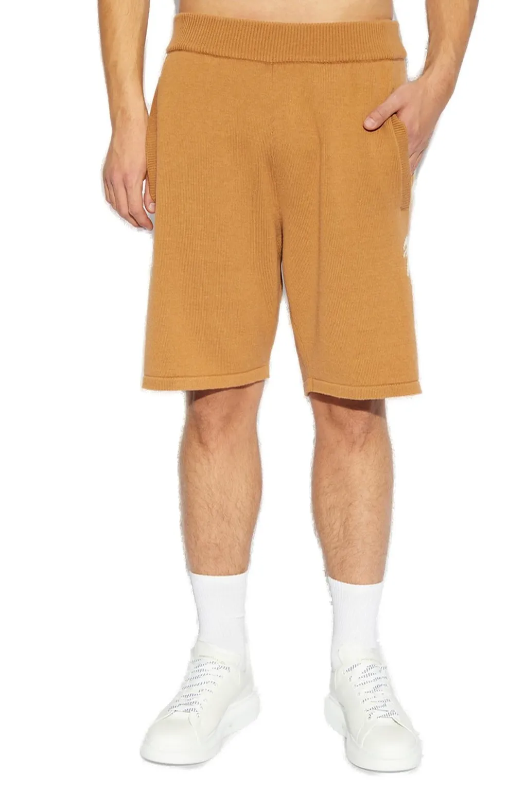 Palm Angels Palm Tree Intarsia Elastic Waist Knitted Shorts