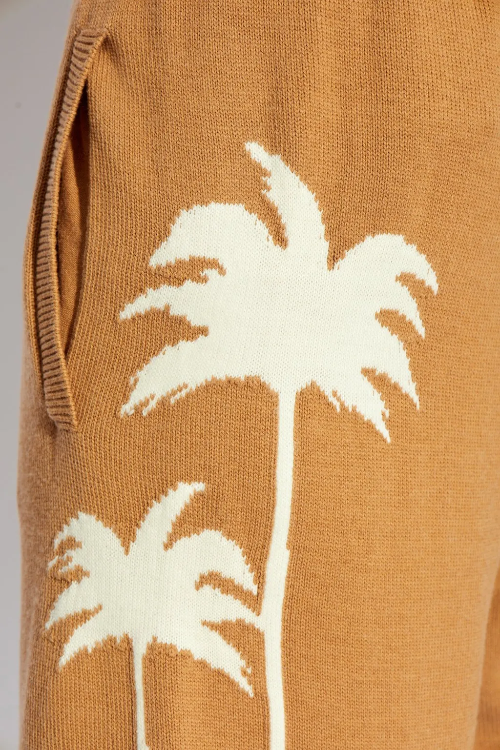 Palm Angels Palm Tree Intarsia Elastic Waist Knitted Shorts
