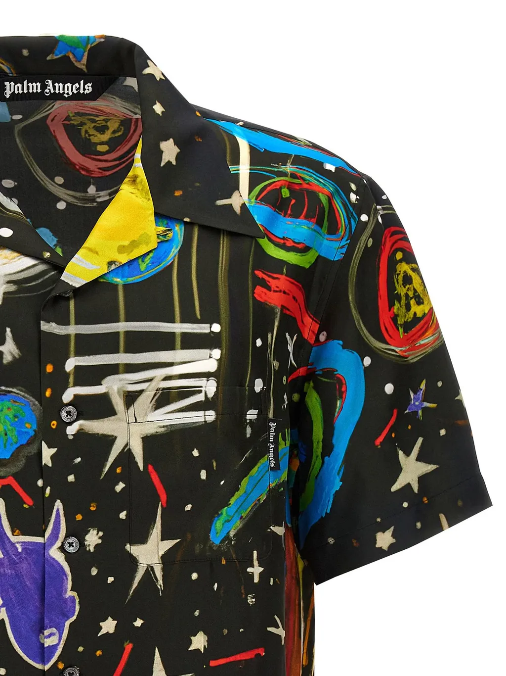 Palm Angels Starry Night Short-Sleeved Bowling Shirt