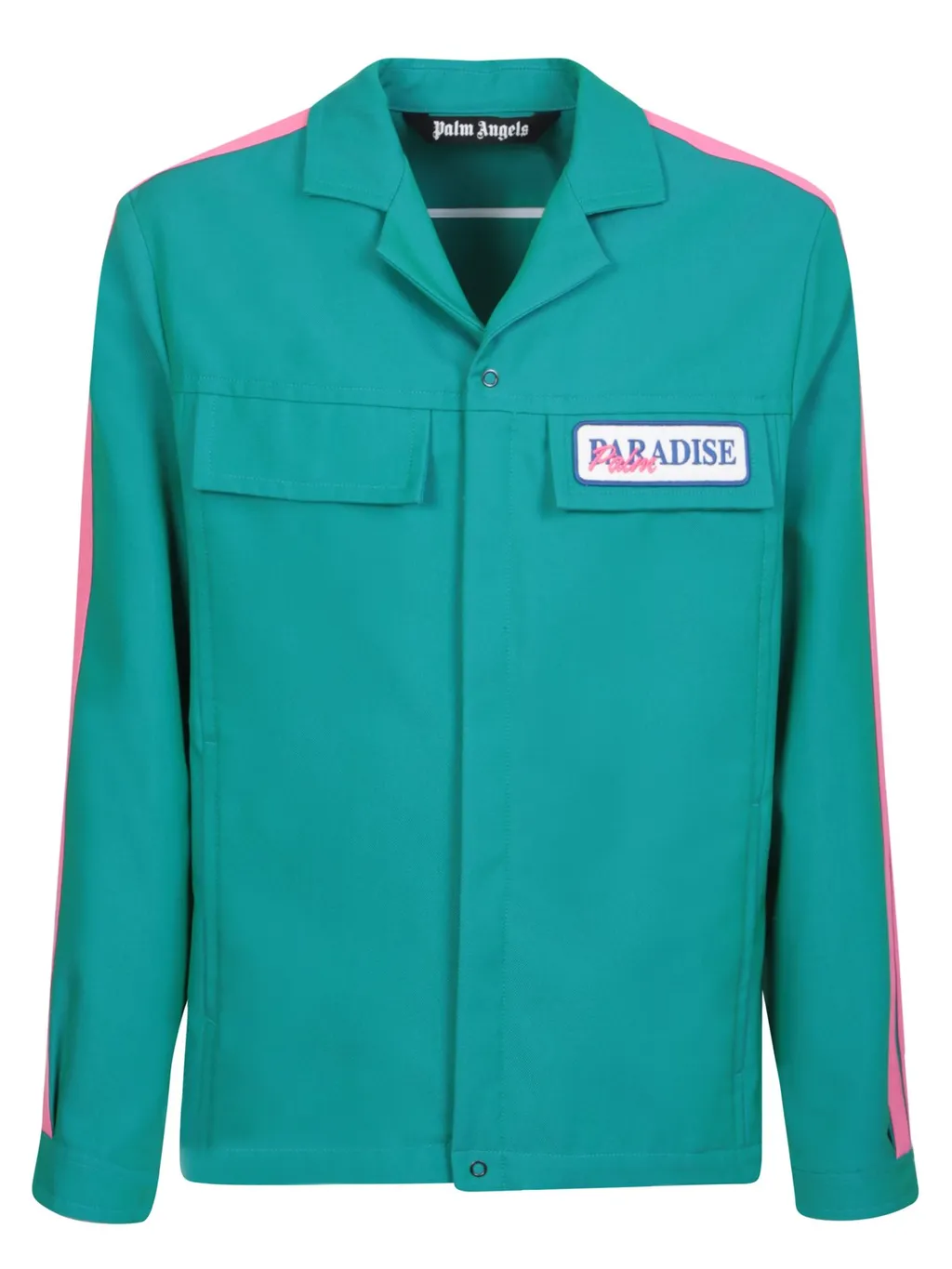 Palm Angels Paradise-Embroidered Concealed Fastened Overshirt