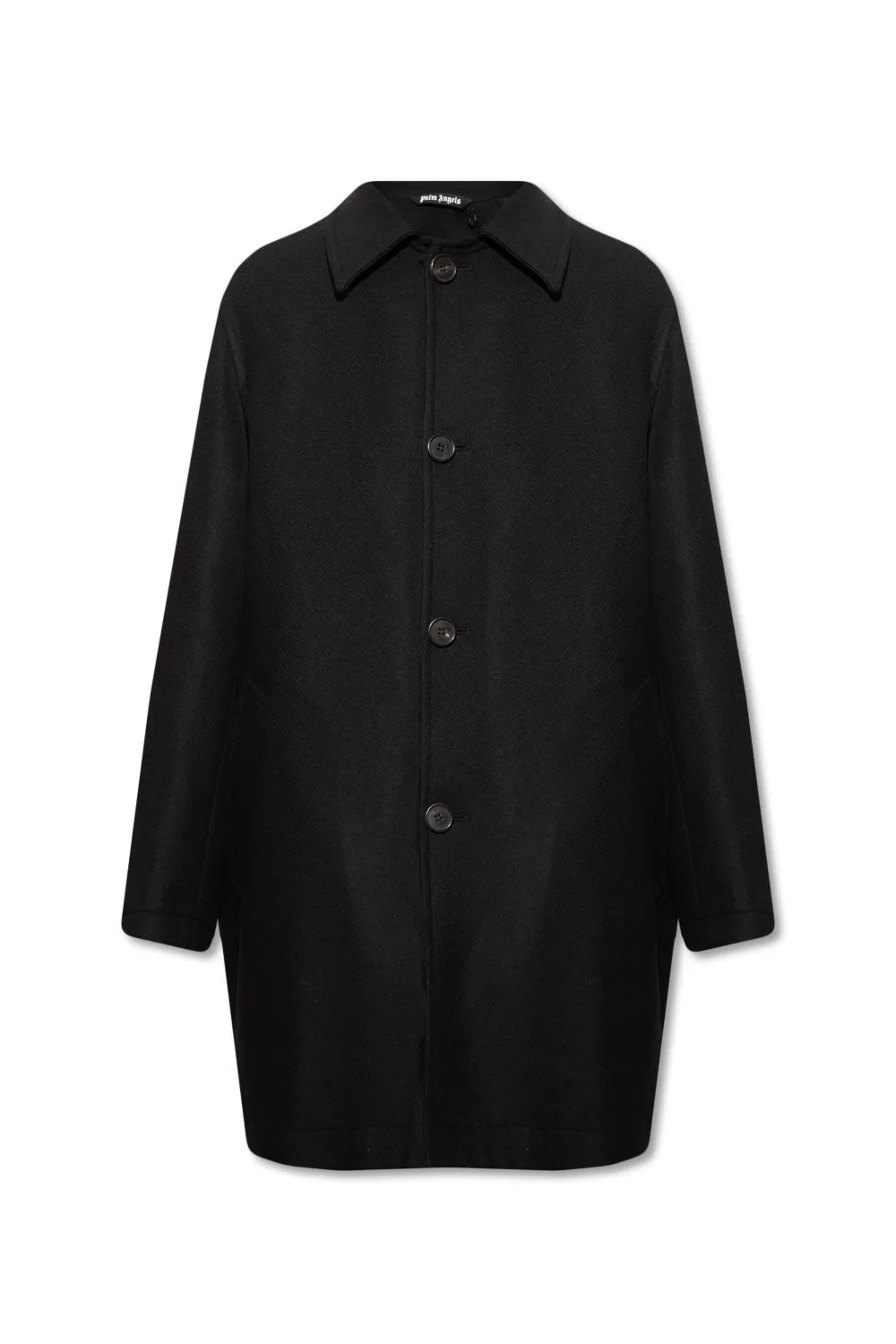 Palm Angels Logo-Printed Single Breasted Coat