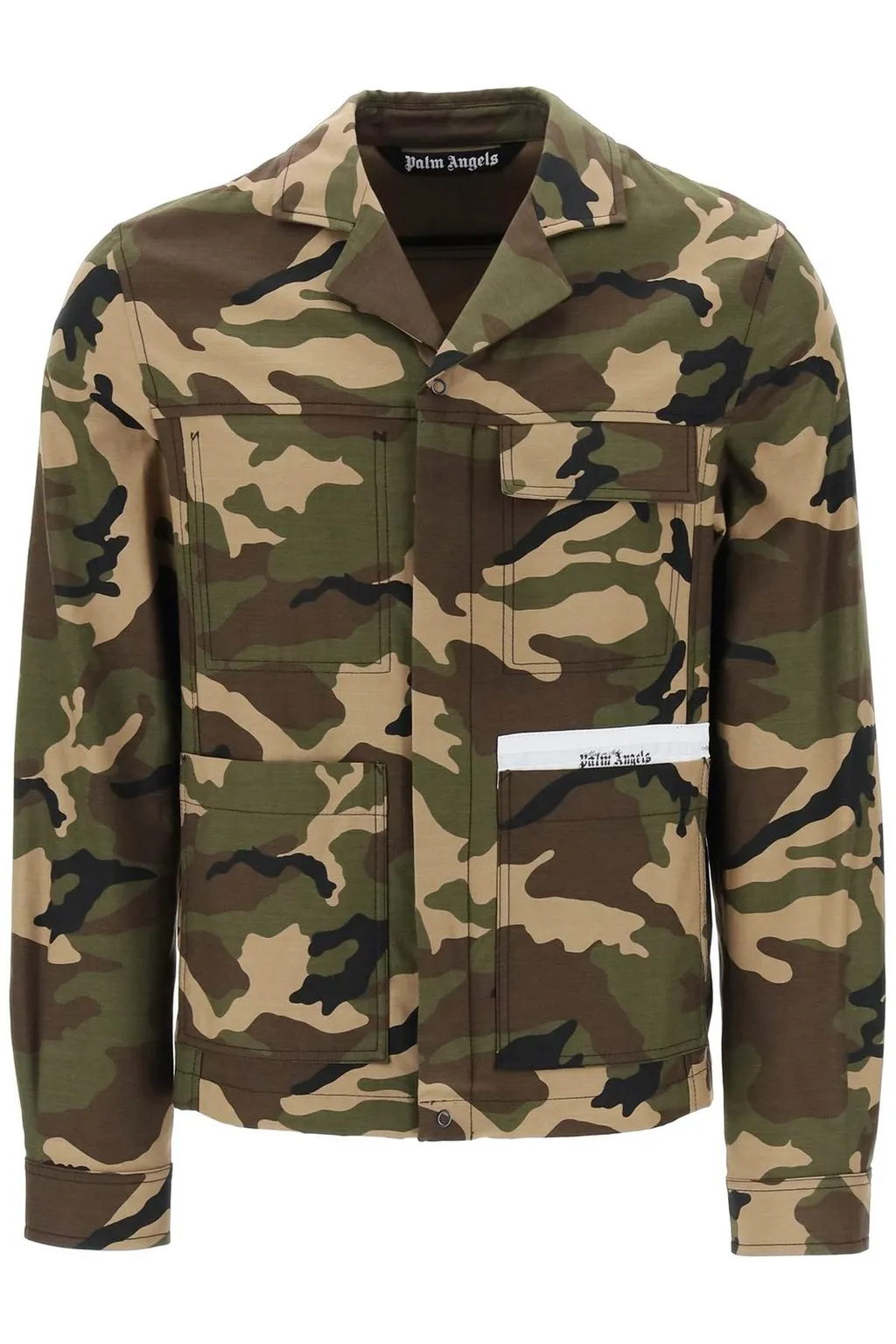 Palm Angels Camouflage Printed Cargo Jacket