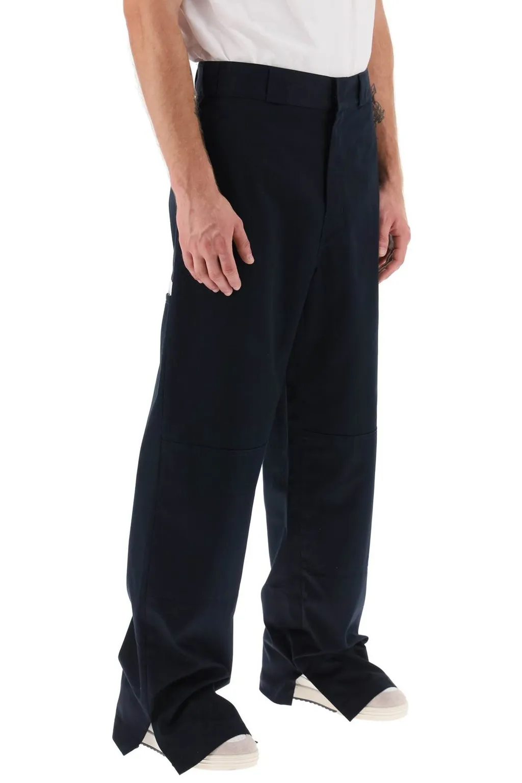 Palm Angels Logo Printed Wide-Leg Trousers