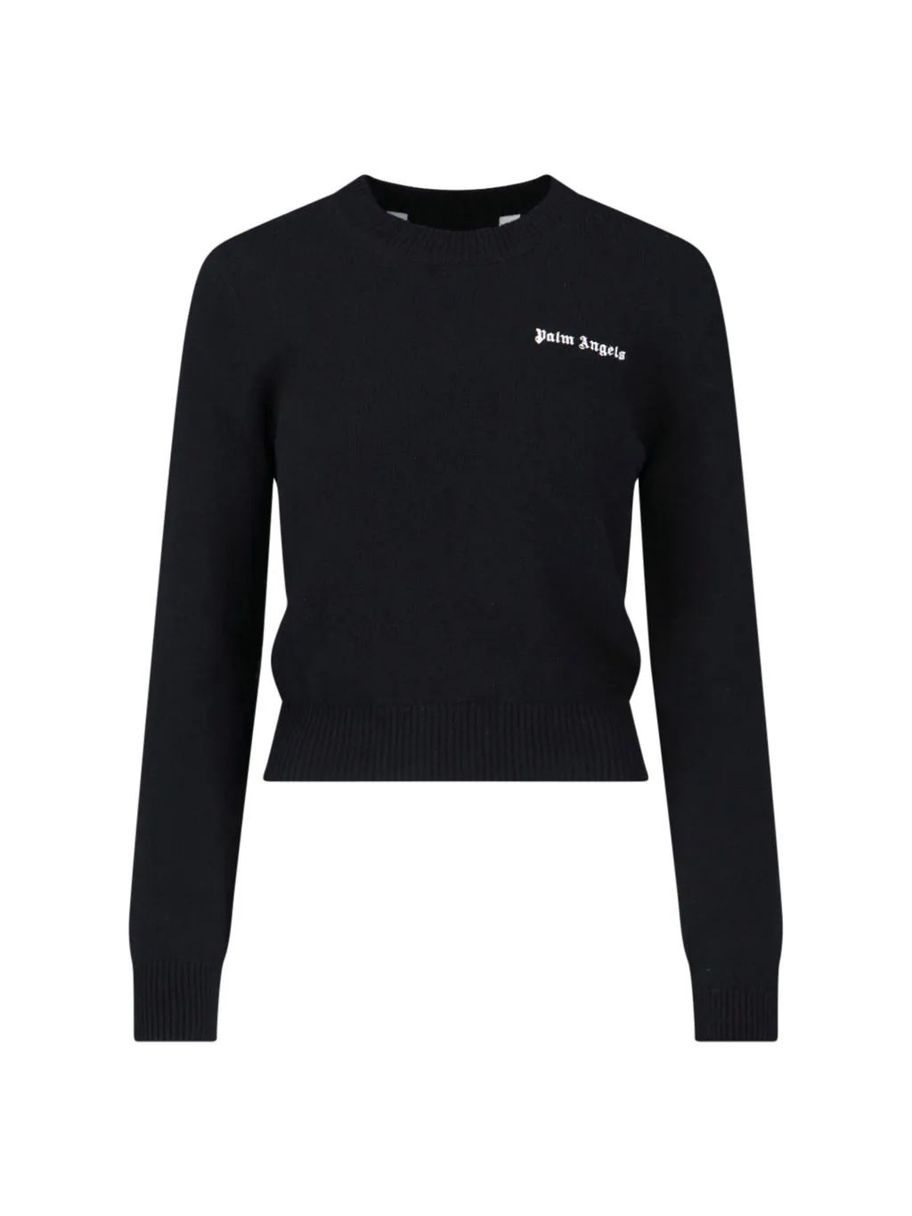 Palm Angels Logo Embroidered Knitted Jumper