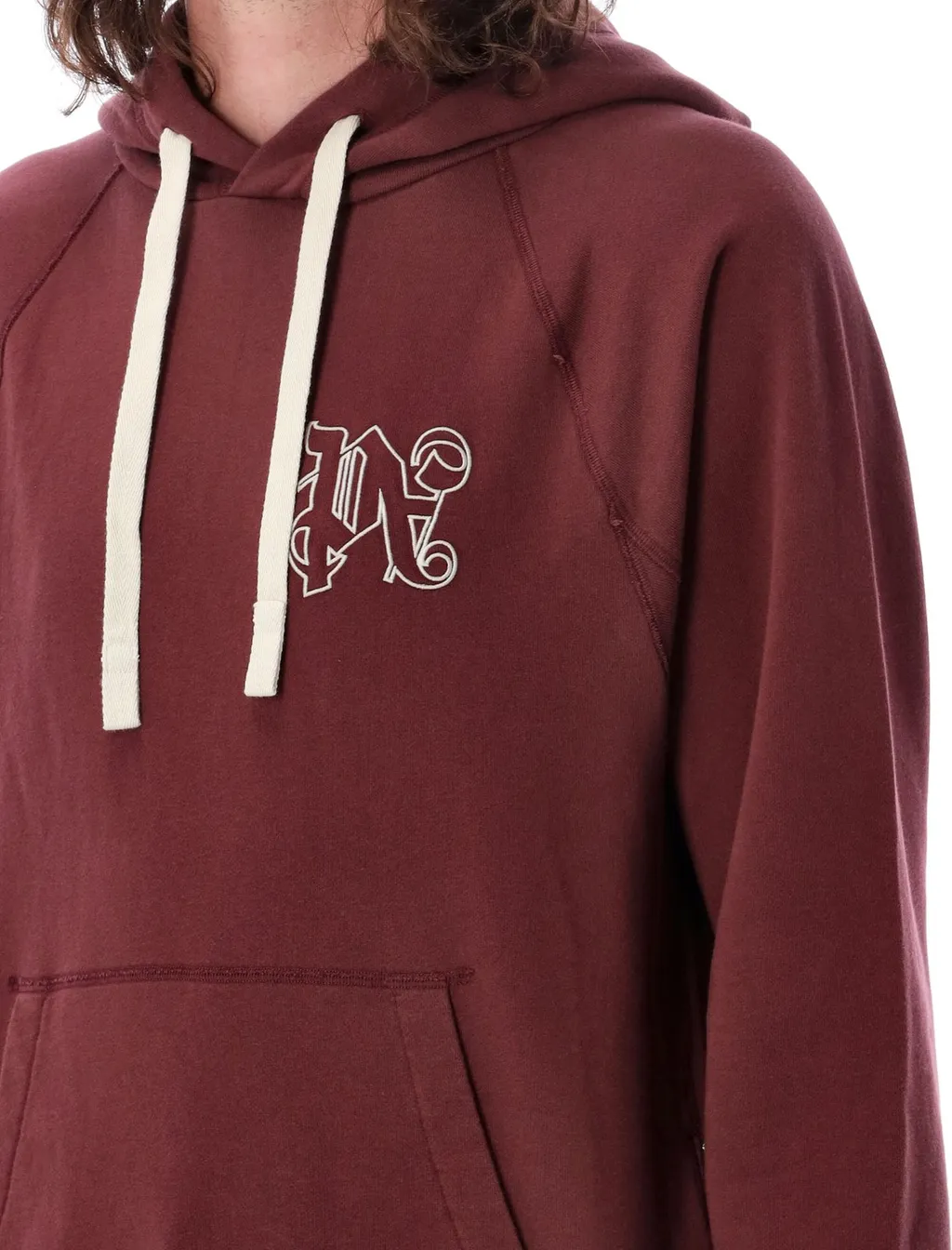 Palm Angels Pa Monogram Embroidered Drawstring Hoodie