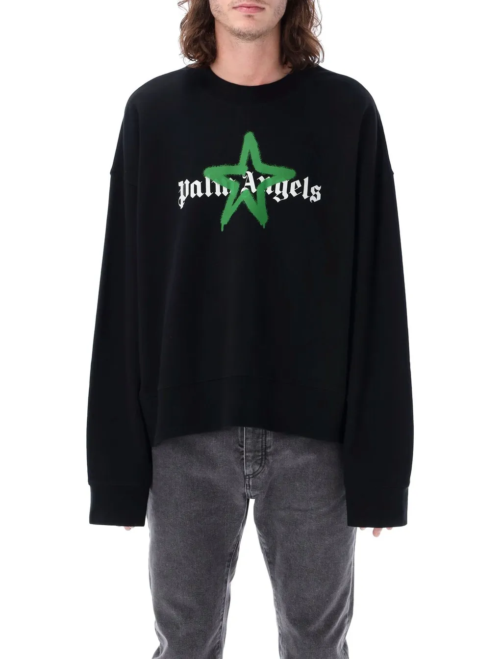Palm Angels Logo-Printed Long-Sleeved Crewneck Sweatshirt