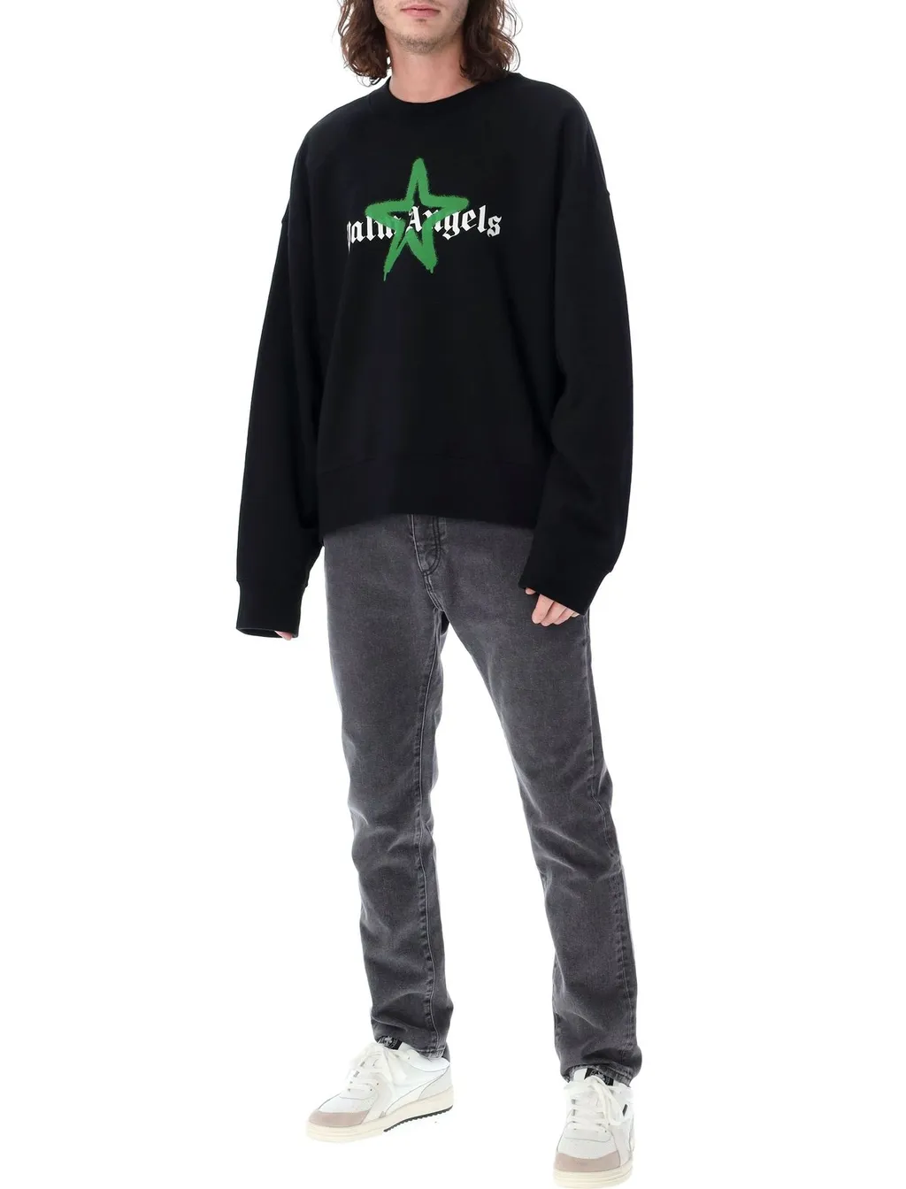 Palm Angels Logo-Printed Long-Sleeved Crewneck Sweatshirt