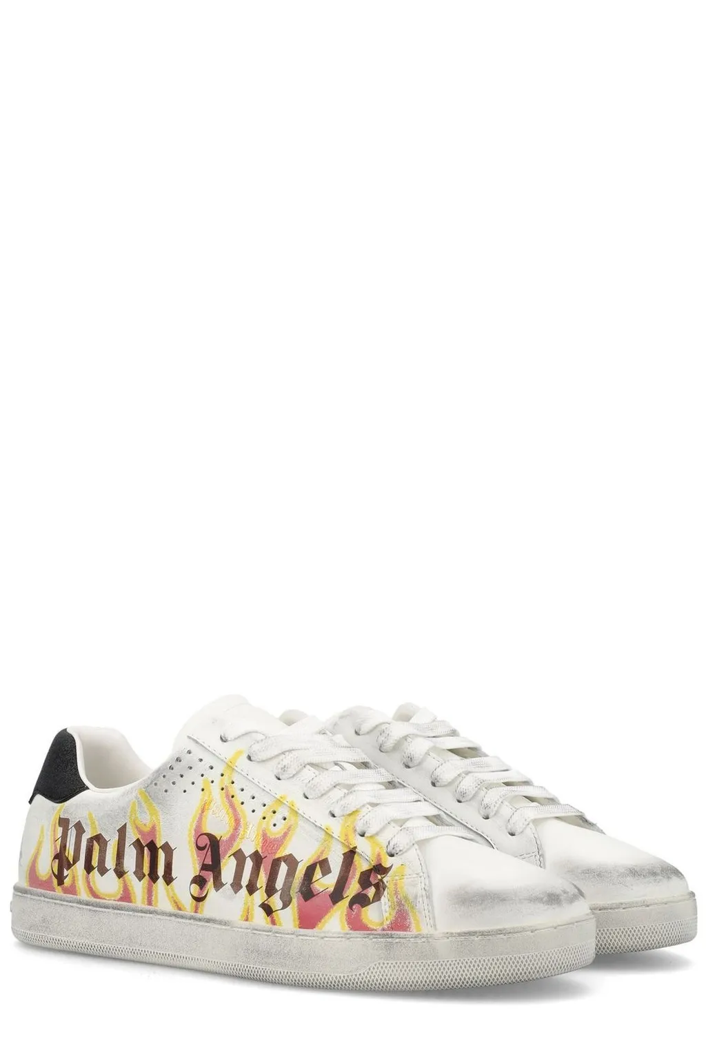 Palm Angels Distressed Spray Paint Lace-Up Sneakers