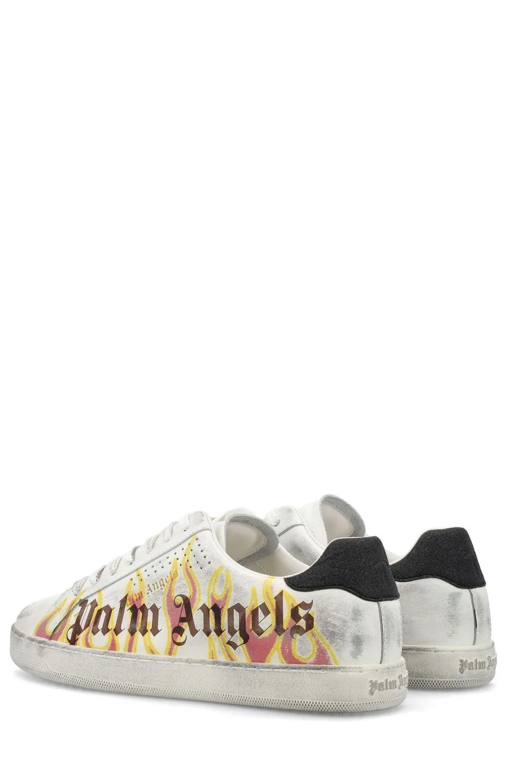Palm Angels Distressed Spray Paint Lace-Up Sneakers