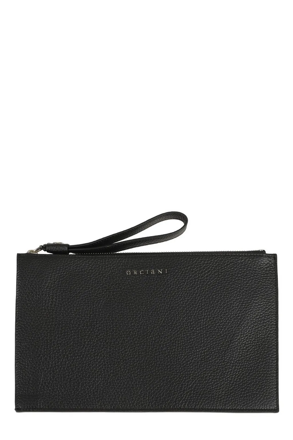 Orciani Logo Lettering Zipped Clutch Bag