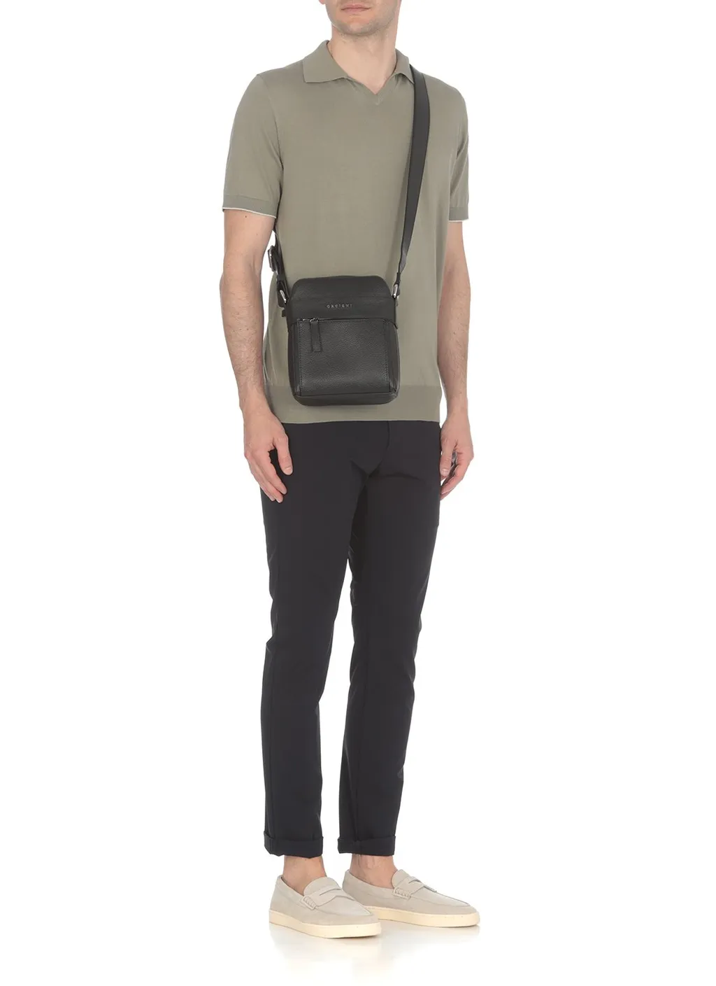 Orciani Mini Micron Logo Lettering Messenger Bag