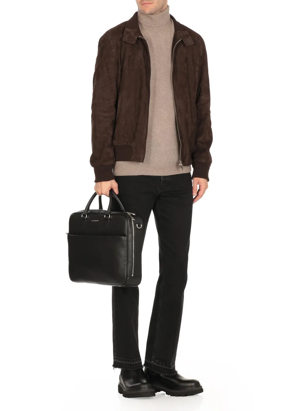 Orciani Logo Lettering Business Bag