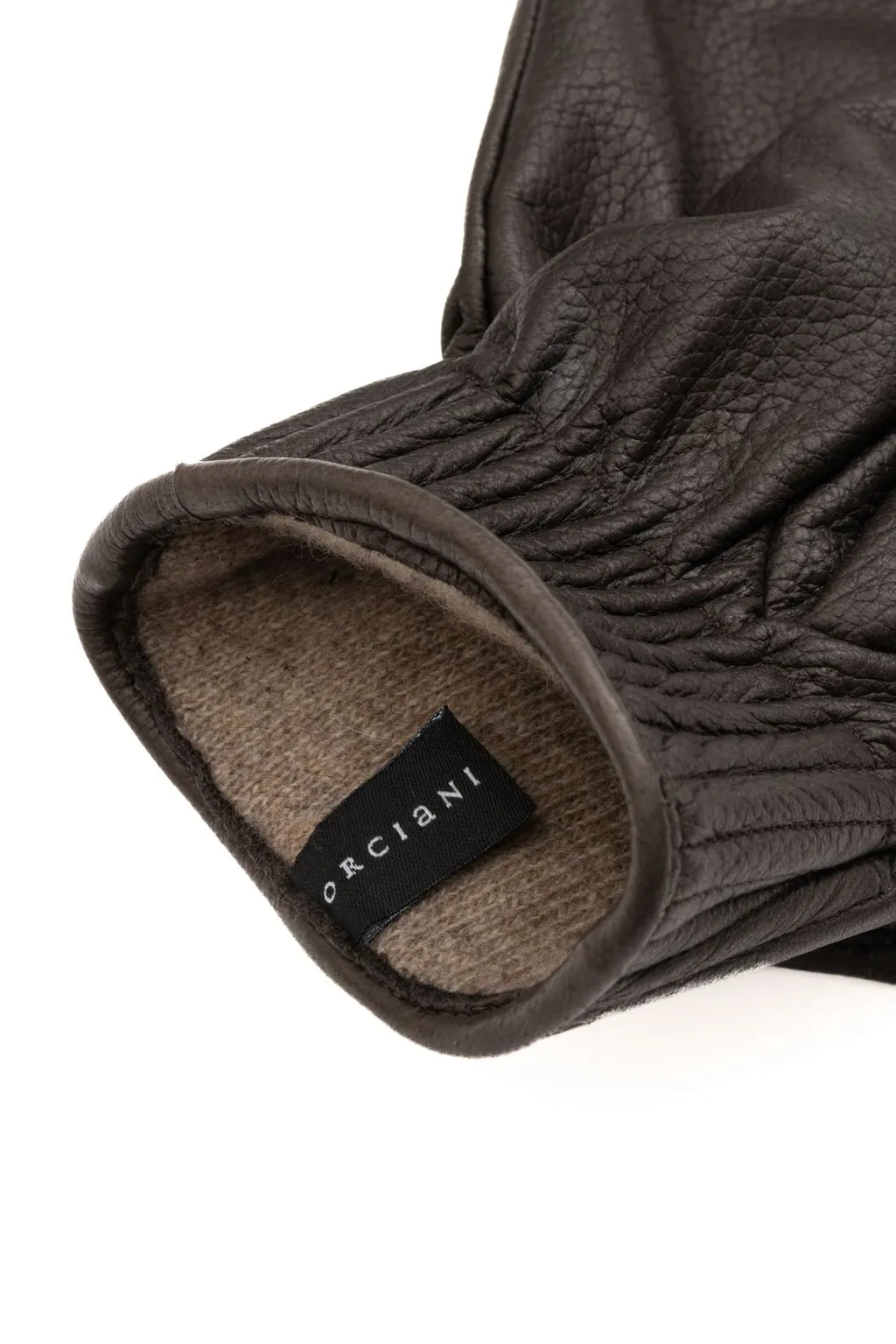 Orciani Drummed Leather Gloves