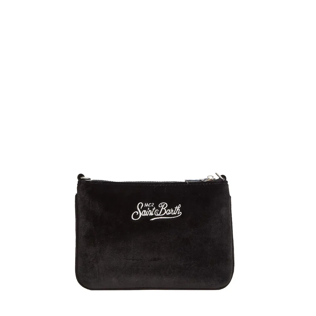 Mc2 Saint Barth Embroidered Velvet Clutch Bag