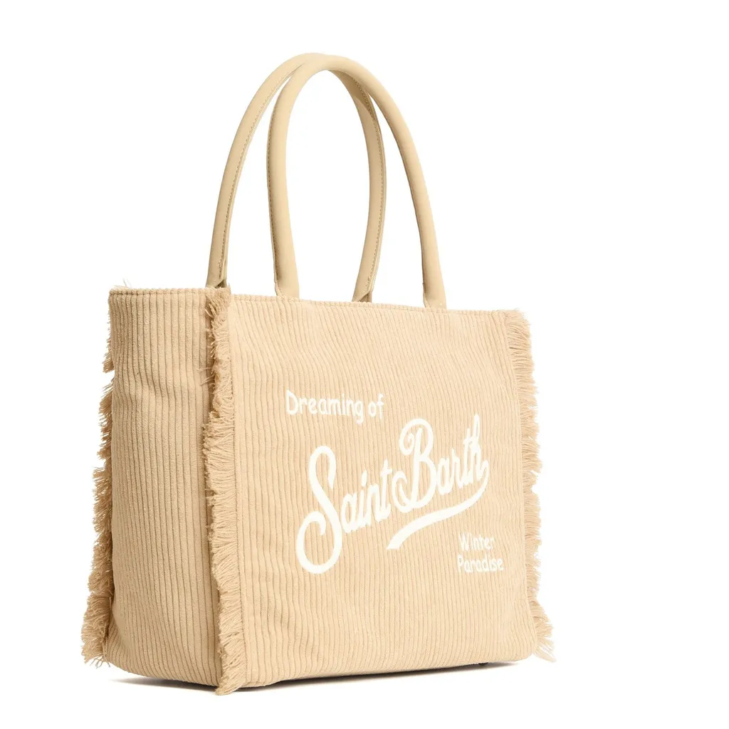 Mc2 Saint Barth Fringed Corduroy Tote Bag