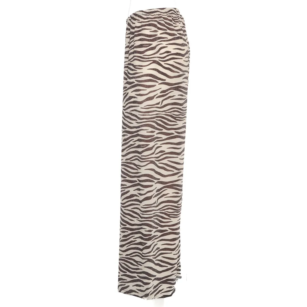 Mc2 Saint Barth Amalia Zebra Lurex Wide-Leg Trousers