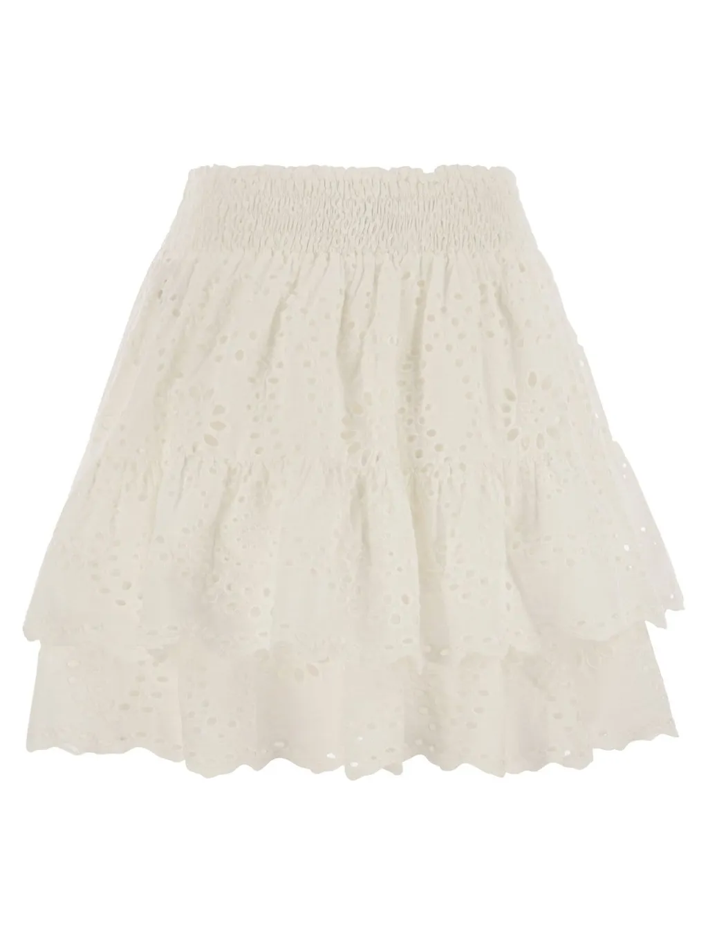 Mc2 Saint Barth Sangallo Lace Eivissa Ruffled Mini Skirt