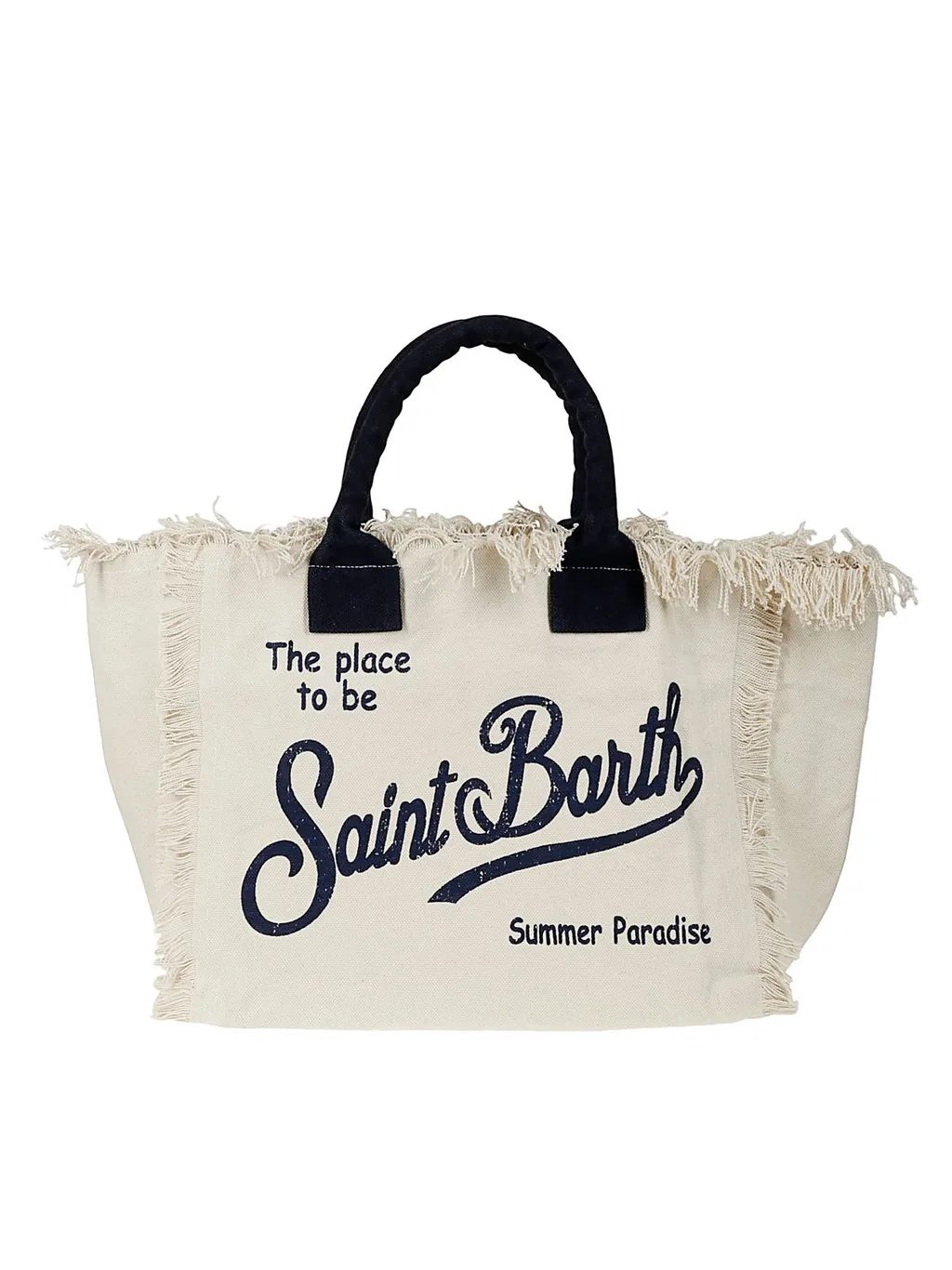Mc2 Saint Barth Fringed Logo Tote