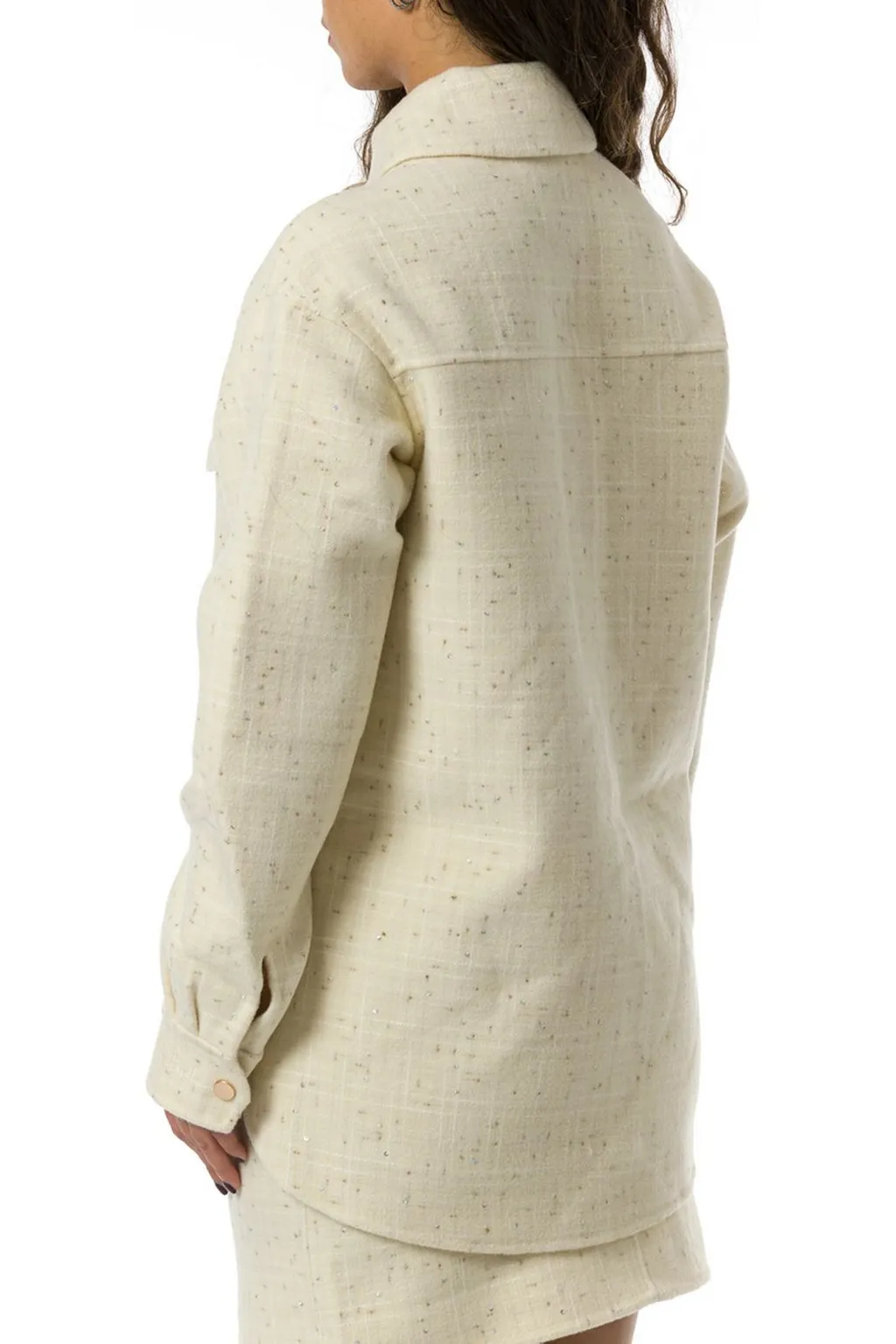 Mc2 Saint Barth Wooly Tweed Sequinned Chantel Jacket