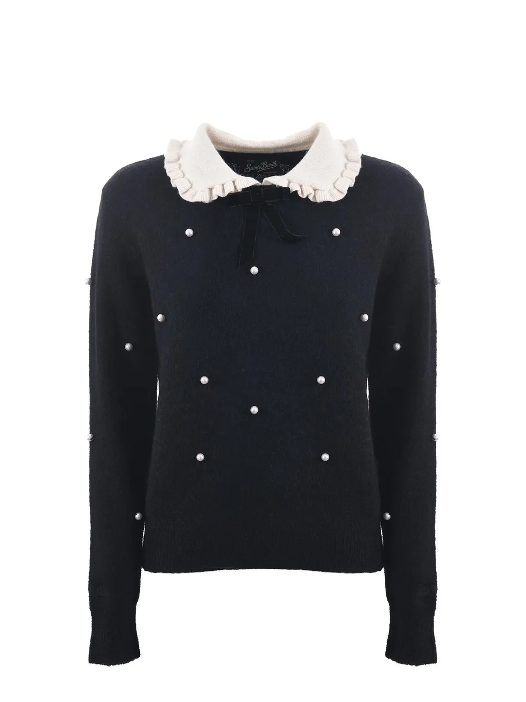 Mc2 Saint Barth Levine Embellished Ruffled Collar Jumper