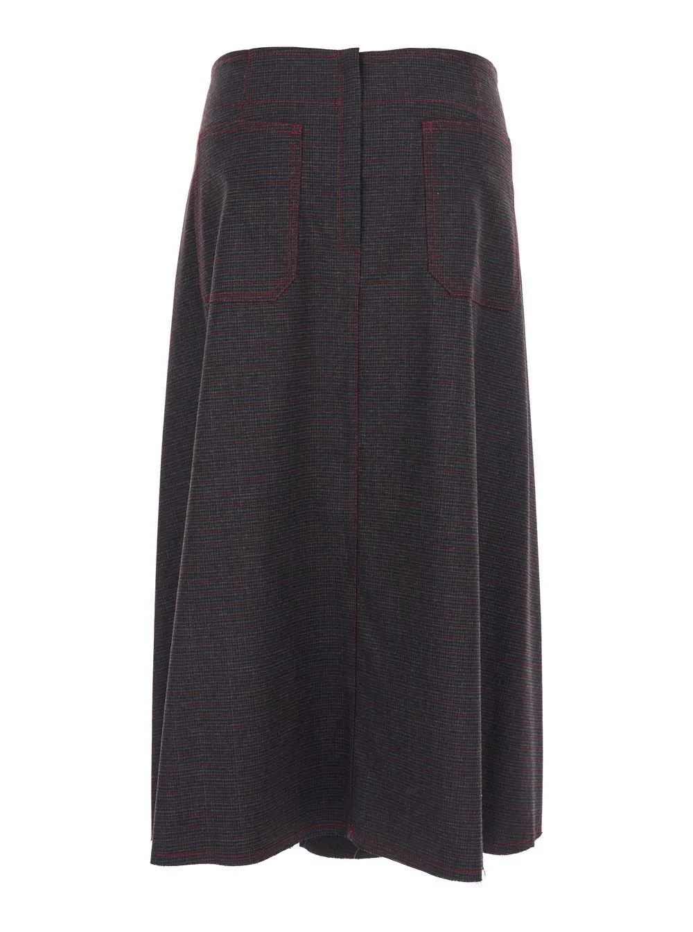 Merci Contrast-Stitch Patch Pocket Skirt