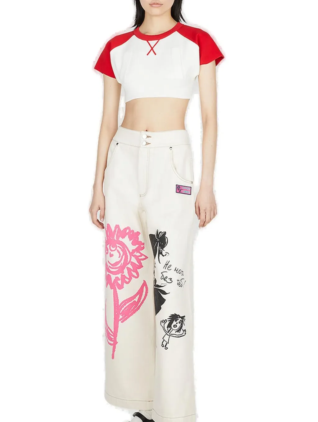 Meryll Rogge Cropped Jersey Baseball Top