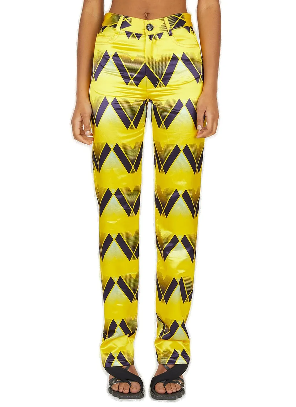 Meryll Rogge Graphic-Printed Satin Pants
