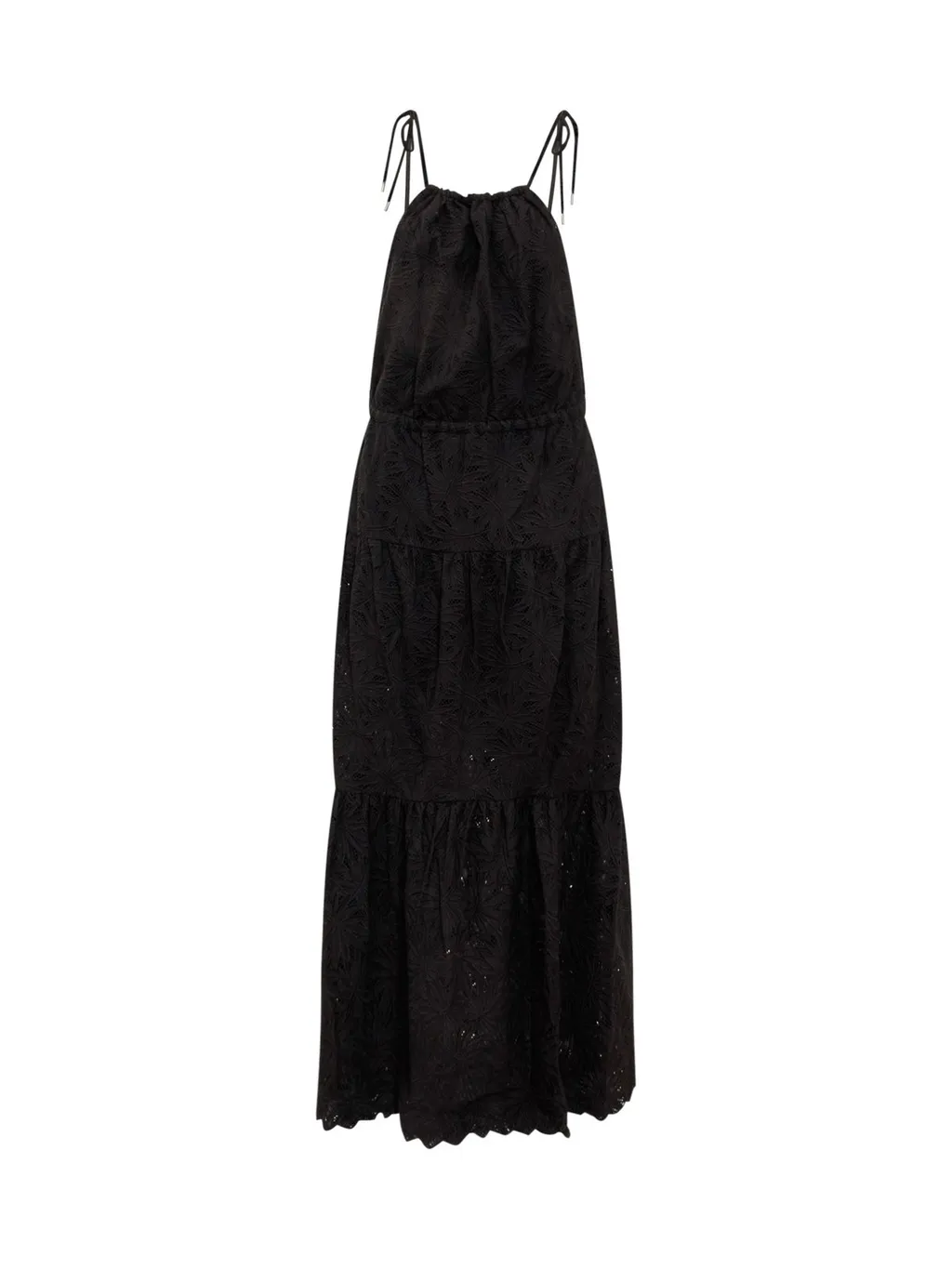 Michael Kors Halterneck Floral-Embroidered Maxi Dress