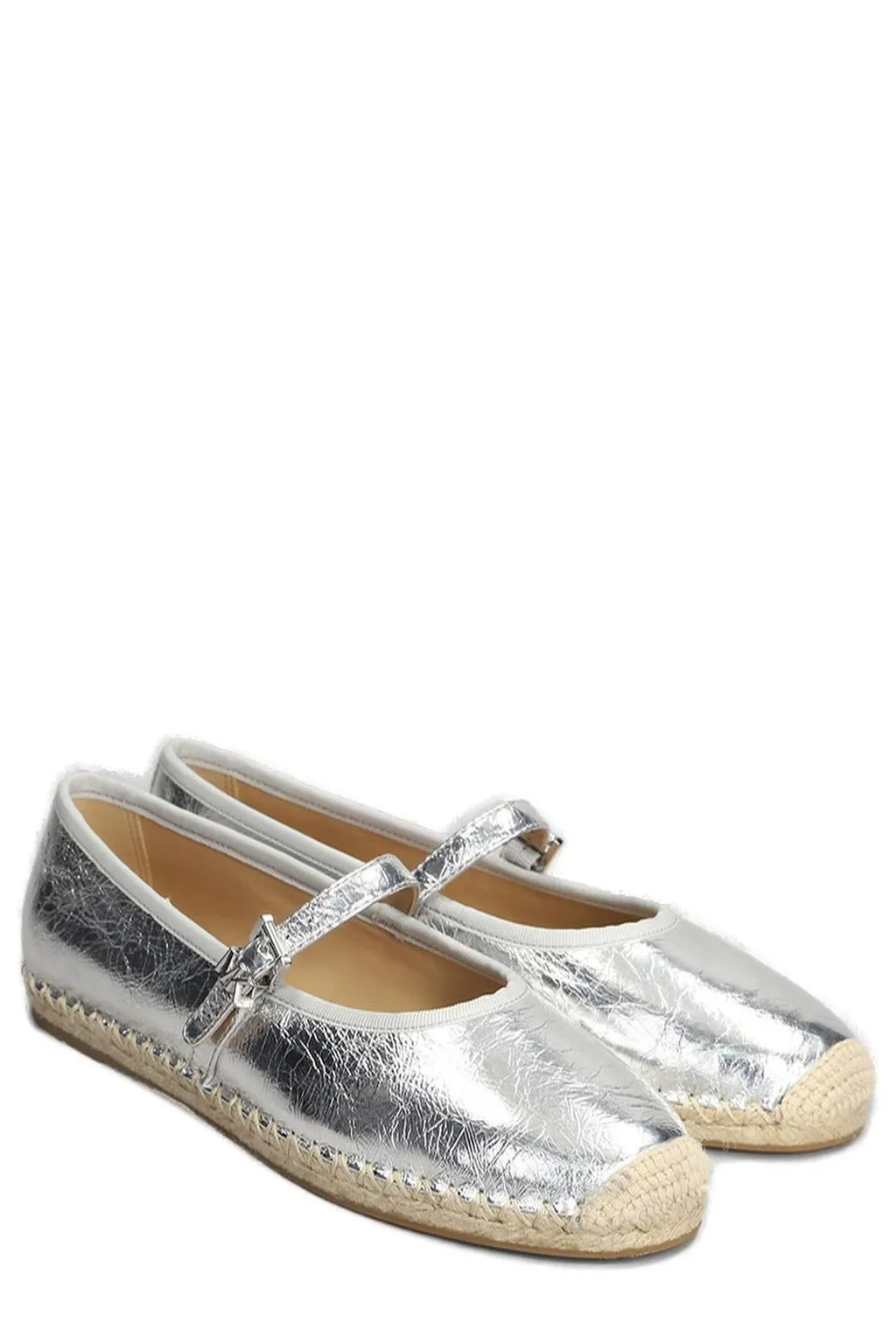 Michael Kors Lynn Metallic Leather Ballet Espadrilles