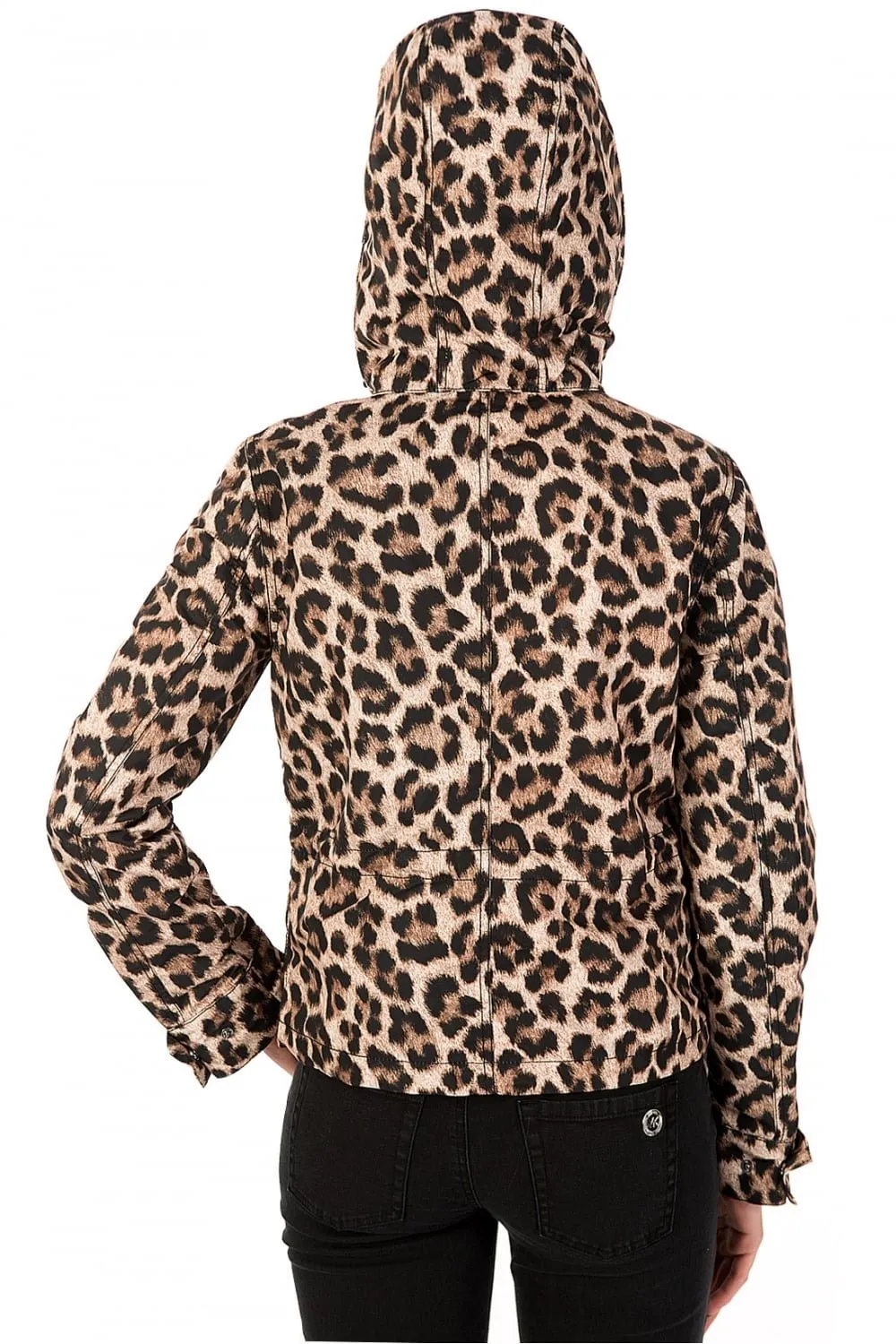 Michael Kors Leopard Printed Hooded Coat